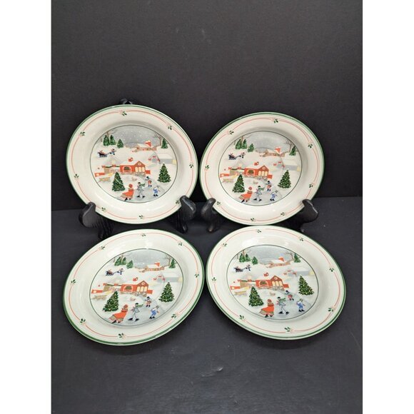 Sango 3900 Silent Night 6 1/2" Saucer Set of 4 by Joan Luntz Replacement - Picture 2 of 9